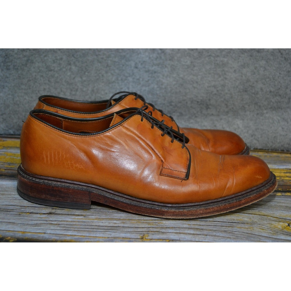 Allen Edmonds Leeds Shoes Mens 9 D Walnut Brown Leather Derby Dress Lace Up USA